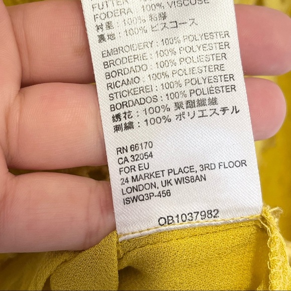 Anthropologie Yellow Clementine Blouse Womens US Size 2 - Picture 14 of 16
